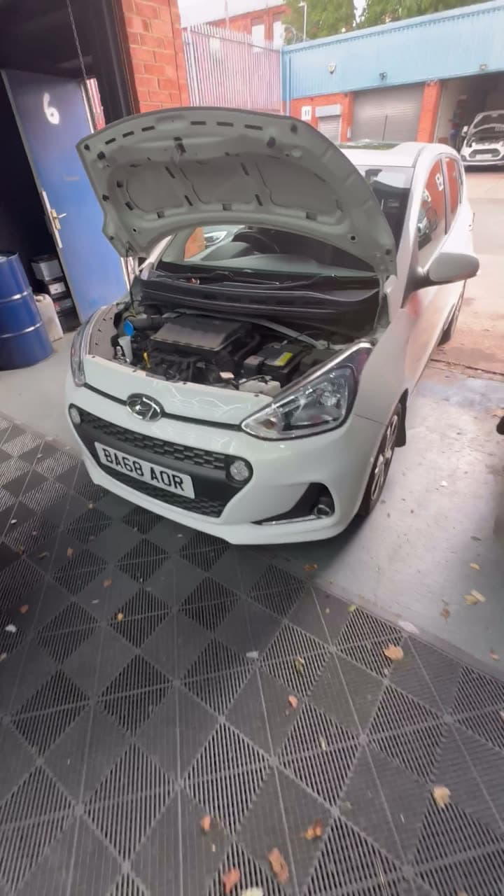 Still from the Routine service, MOT and brake fluid change on a low-mileage Hyundai i10 video